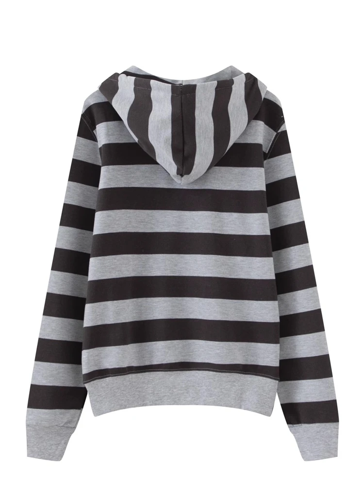 Женский свитшот в полоску PUWD повседневный на молнии осень 2023 винтажный Топ с