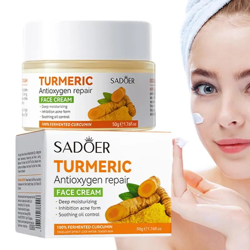 

Turmeric Face Cream Organic Skin Moisturizing Repairing Lotion Turmeric Facial Cream For Hydrating Normal Dry & Oily Skin