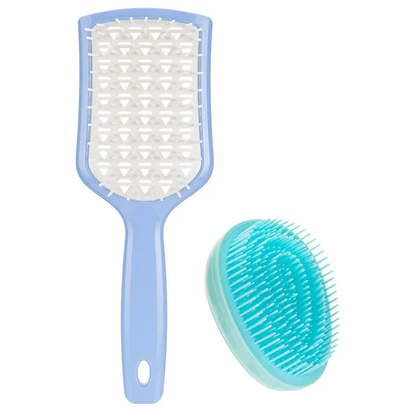 

2\1pcs Plastic Tangle Hair Brush Egg Shape Hairbrush Anti Static Styling Tools Hair Combs Detangling Comb Salon Hair Care Comb