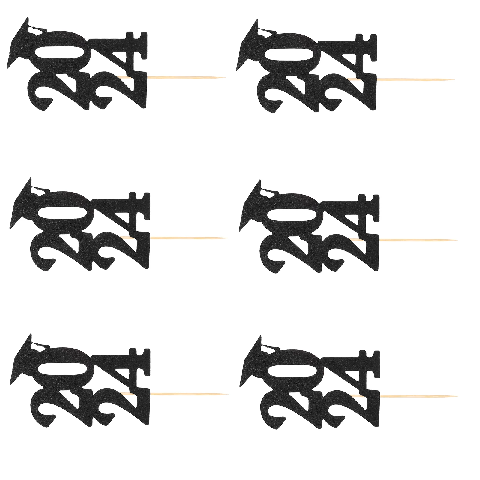 

6 Pcs Graduation Season Cake Insert Top Hat Decors Dessert Ornaments Toppers Crest Delicate Paper