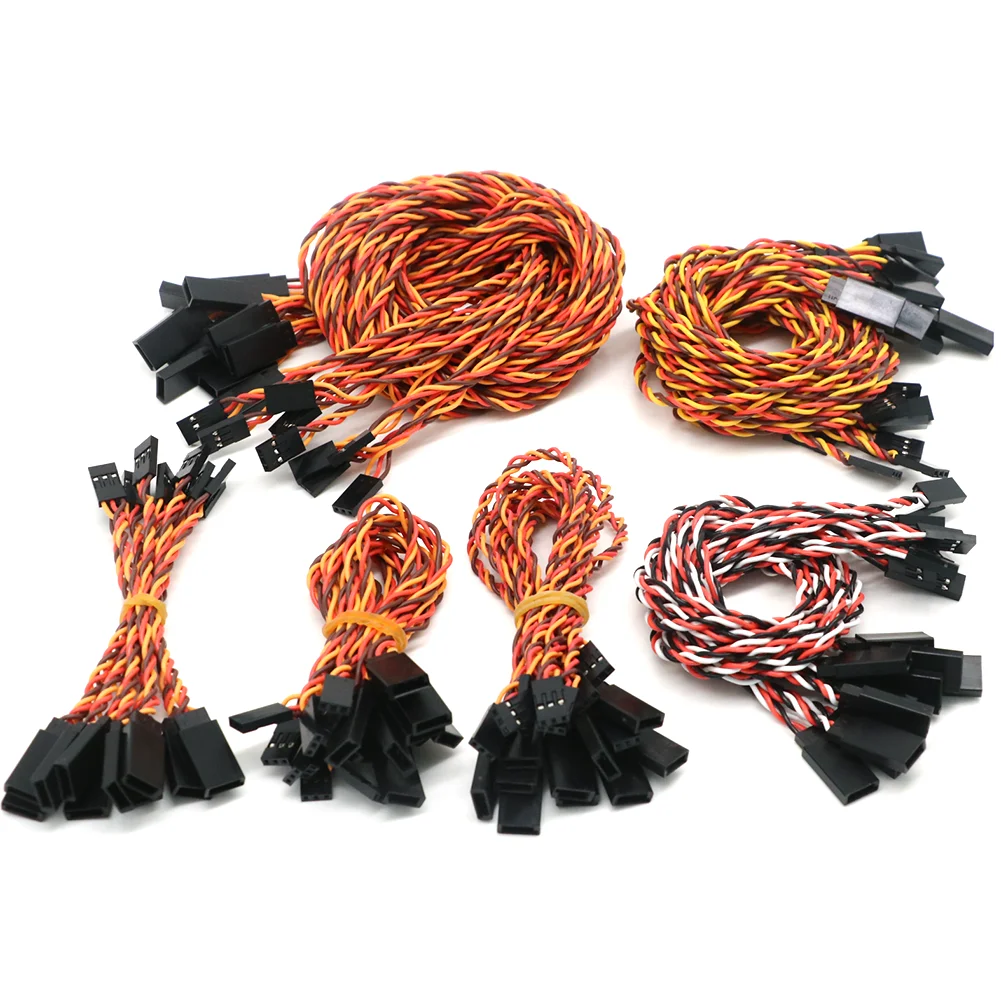 10pcs 10 / 15 / 30 / 50 / 100cm Servo Extension Cable 30 / 60coreFor Futaba JR Anti-interference Servo For RC Helicopter Part/ images - 6