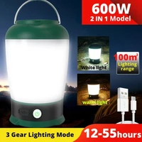 600w powerful camping light usb portable led lantern whitewarm dual light flashlight tent lamp emergency work light campe