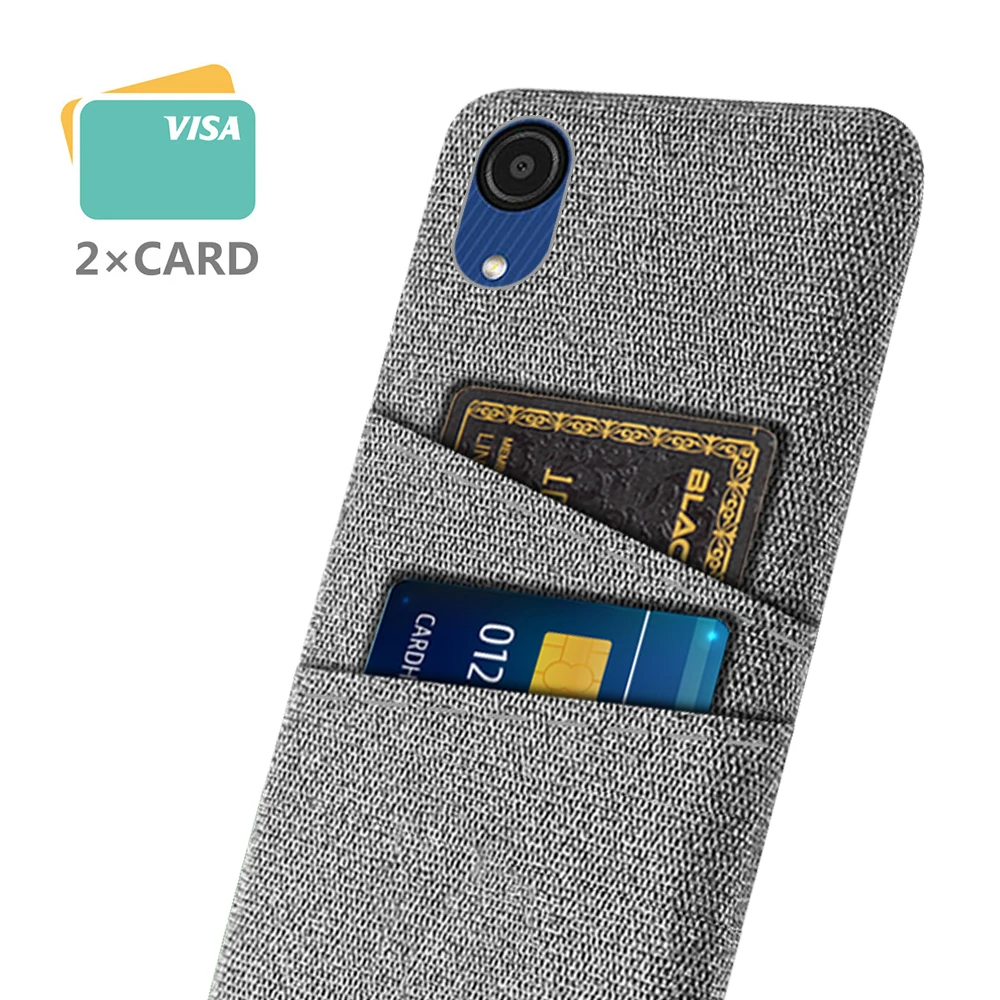 

For Samsung Galaxy A03 Core Case SM-A032F Luxury Fabric Dual Card Phone Cover For Samsung A03 Core 2021 A032F A03Core Back Coque