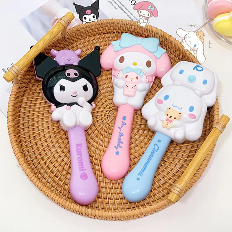 

Зеркало для макияжа Sanrio Kawaii Hello Kitty MyMelody Cinnamoroll аниме бытовое портативное ручное туалетное зеркало подарок для девушки