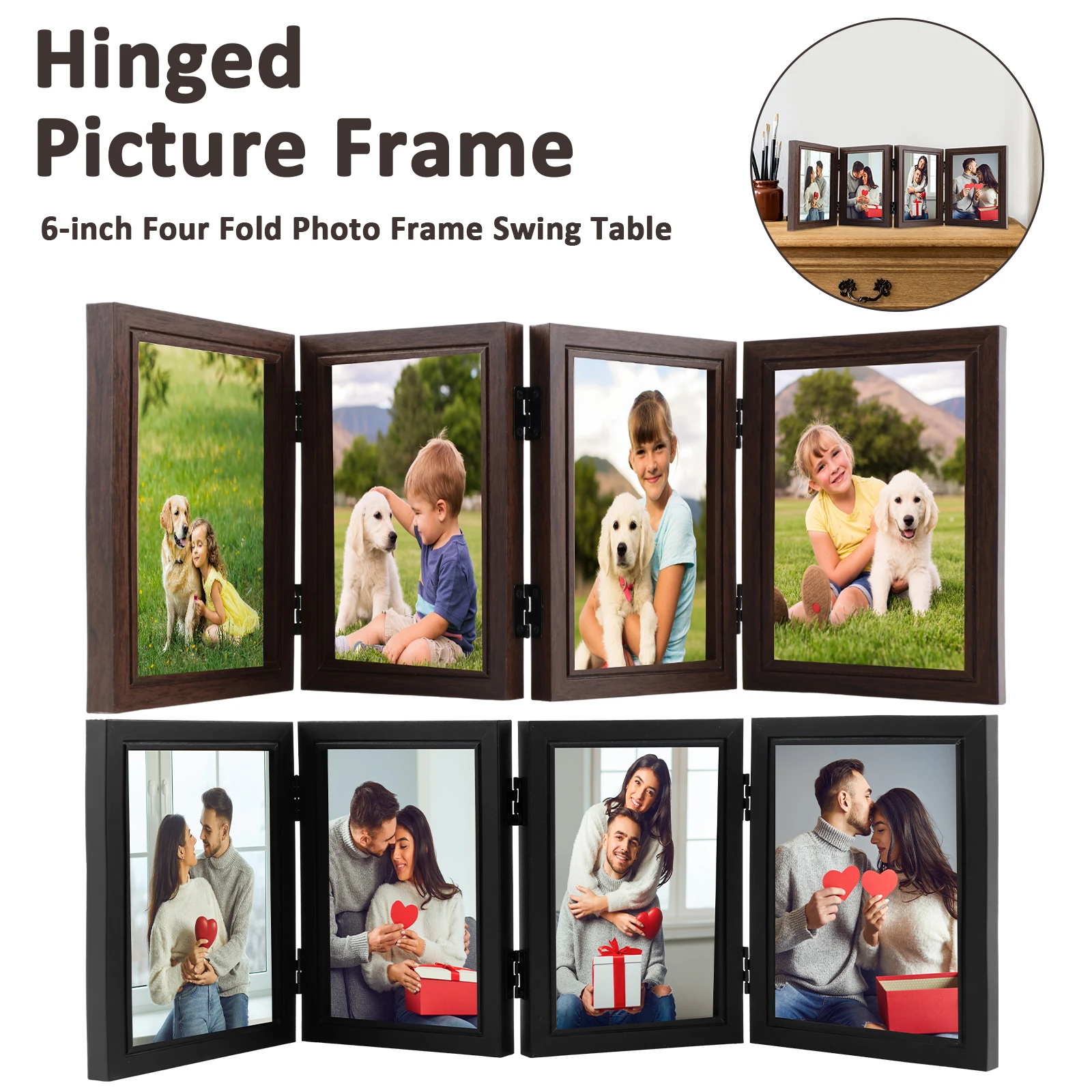 Складная фоторамка 4x6 дюймов с 4 отверстиями