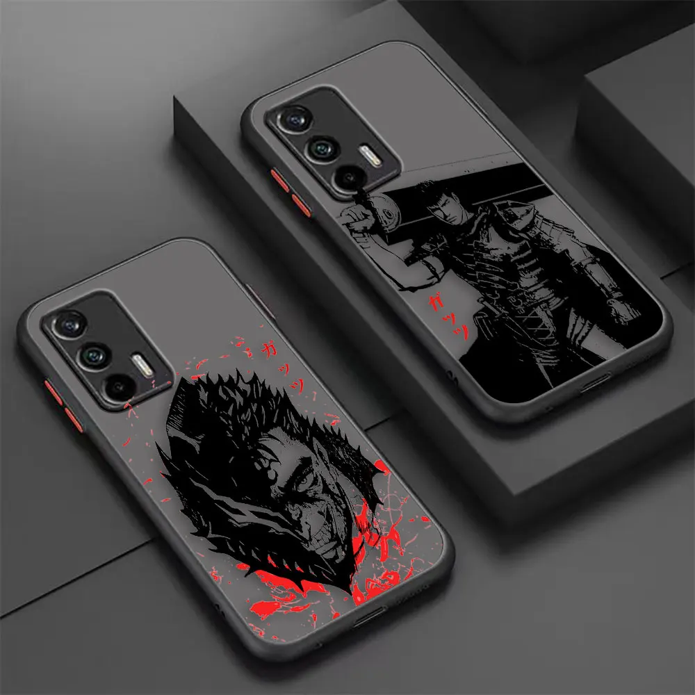 

Matte Case for OPPO Realme C20 C21 C31 V11 V15 V25 X7 XT MASTER NARZO 50 50I 50A 4G 5G Case Coque Shell Anime Black Guts Berserk