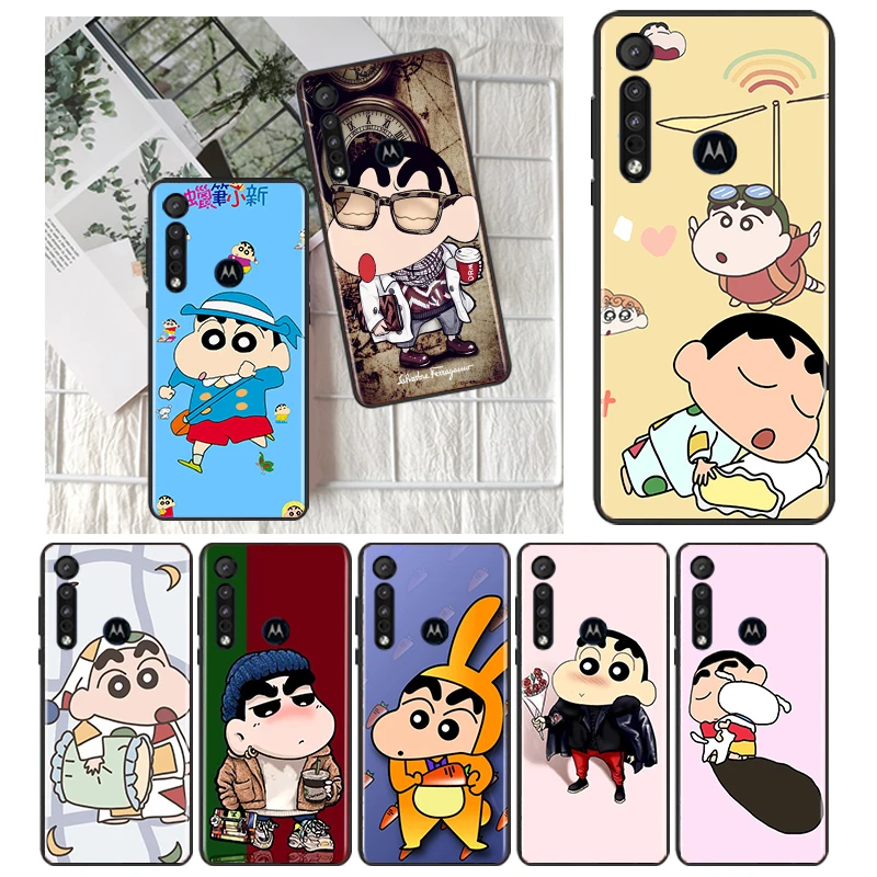 

Crayon Shin-chan For Motorola MOTO G9 G8 E7 E7i E6 Power Edge One Fusion Plus Lite Hyper Marco Black Phone Case