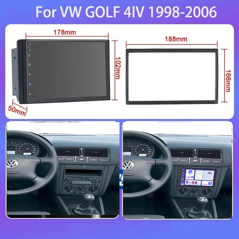 Фото Автомагнитола Android 15 для VW GOLF IV 1998-2006, 7-дюймовый мультимедийный экран, Carplay, 1024*600 QLED, беспроводная, 4 ГБ+64 ГБ №3