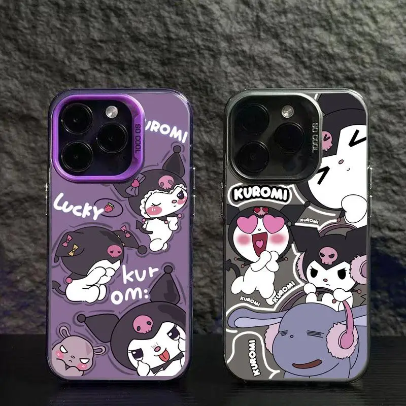 Серебряное покрытие Sanrio Kuromi для OPPO A18 A15 A3S A17 A36 A96 A78 A98 A55 A74 A94 A31 A53 2020 A3X REON 12F 11F 12 Pro