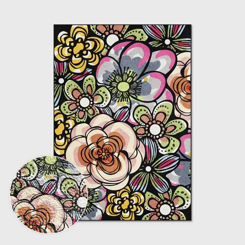 

Cartoon Gorgeous Flower Carpets For Living Room Bedroom Bedside Rugs Large Home Soft Non-slip Area Rugs Floor Door Mats Decorate