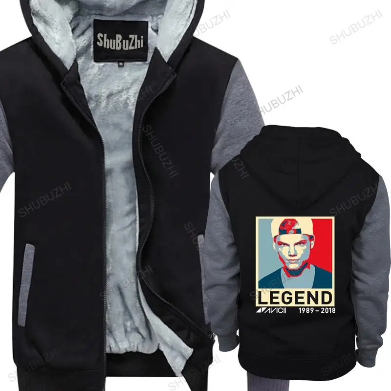 

homme cotton hoodies zipper New RIP AVICII Mens Clothing brand winter hoodie warm jacket thick hoody male coat