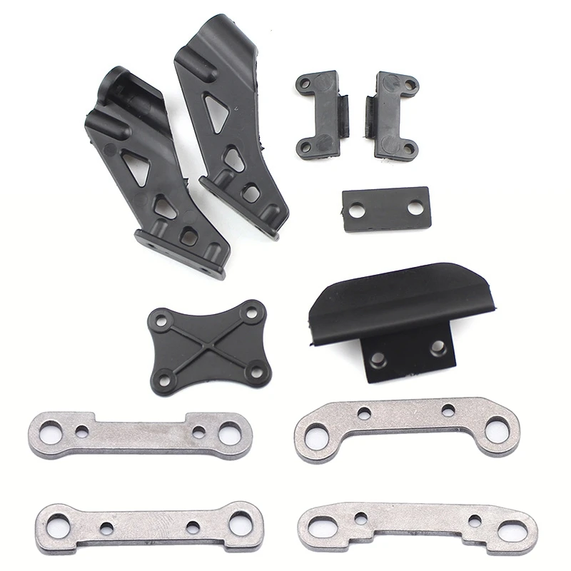 

2 комплекта детали для автомобиля RC: 1 комплект фитингов для прошивки заднего крыла и 1 комплект комплектов для усиления переднего и заднего ...