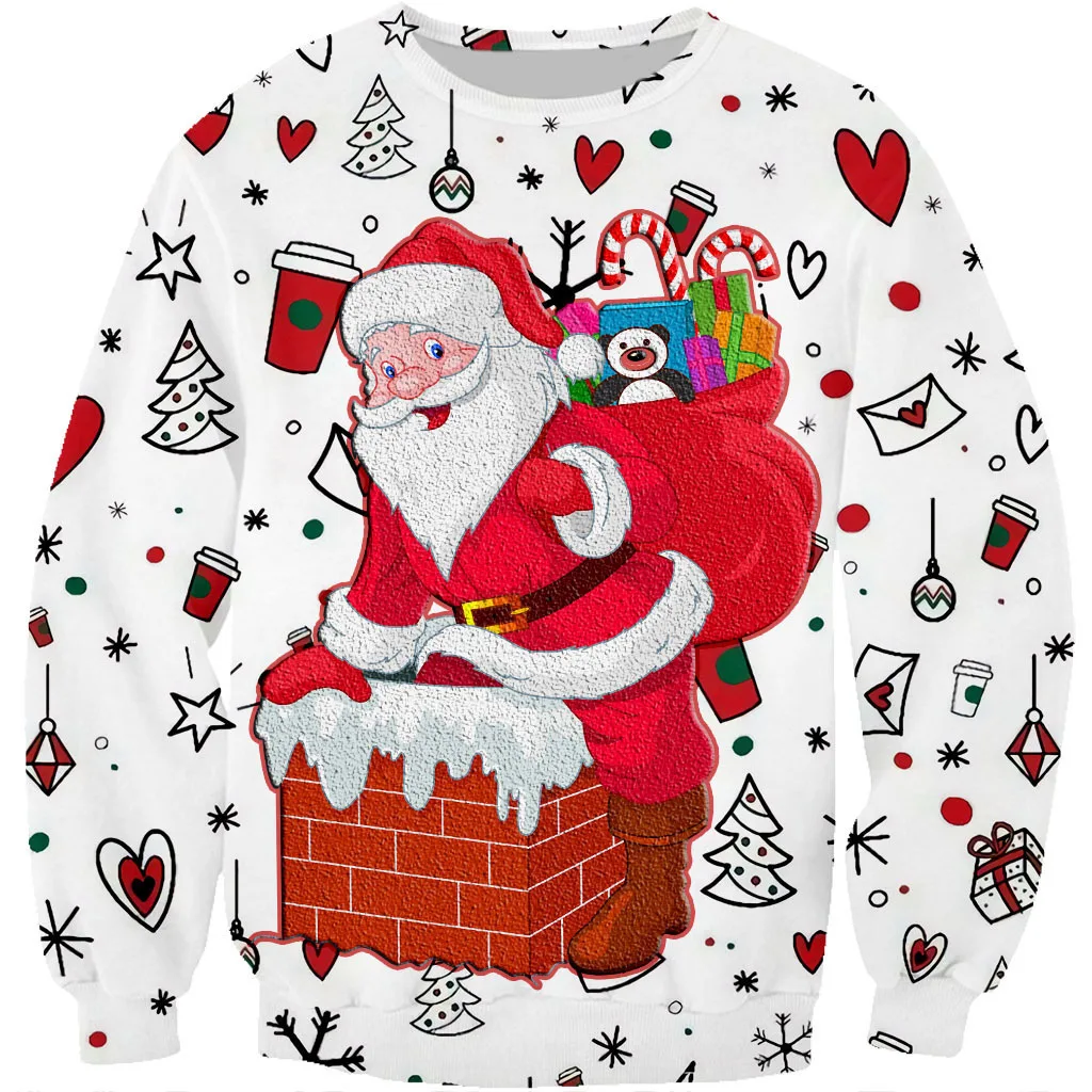 

Christmas Clothes For Man 3D Printed A Snowman Pullover Winter Sweatshirt Cute Colorblock Holiday Woman Sweatshirt Clothes