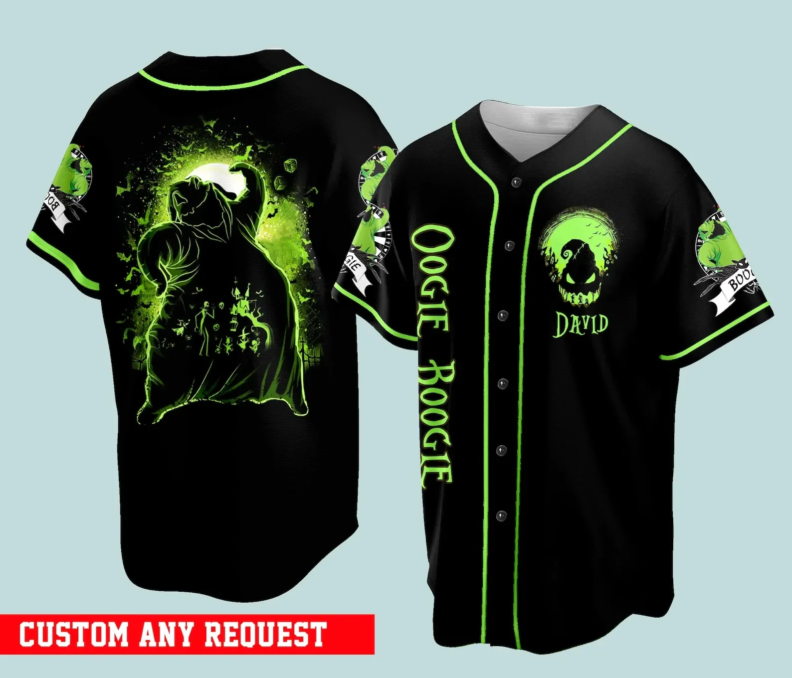 Бейсбольная Джерси Disney Jack Skellington Мужская с коротким рукавом Джек и Салли из