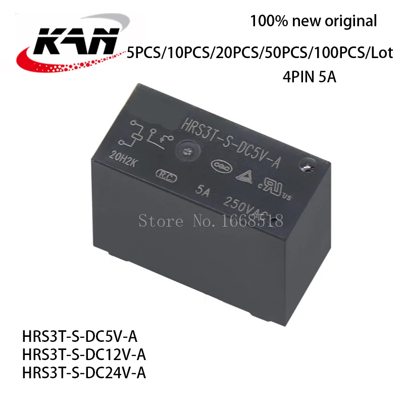 

Free Shipping Relay HRS3T-S-DC5V-A HRS3T-S-DC12V-A HRS3T-S-DC24V-A 5VDC 12VDC 24VDC 4PIN 5A