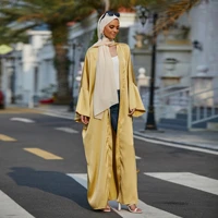 robe femme musulmane middle east arab women kimono cardigan satin robe dubai abaya turkey muslim fashion robes