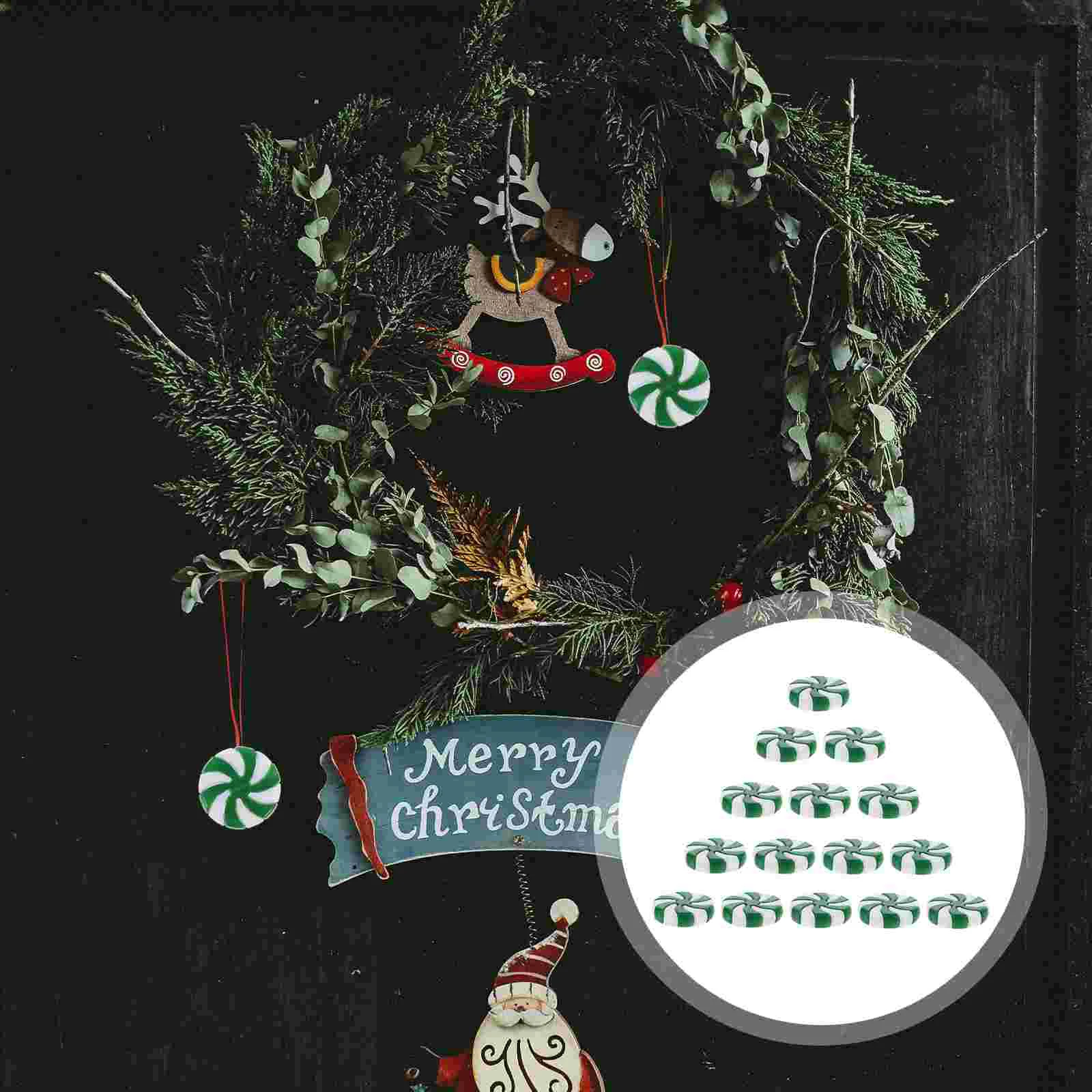 

Christmas Candy Ornaments Tree Cane Decorations Decorhanging Peppermint Diy Lollipop Beads Ornament Canes Round Garland