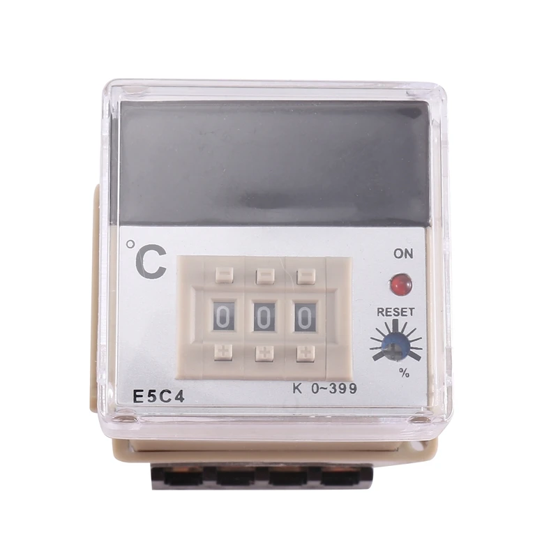 

1PCS Guide Rail Type Temperature Controller 220V 0-399℃ Digital Display Pointer Control Switch