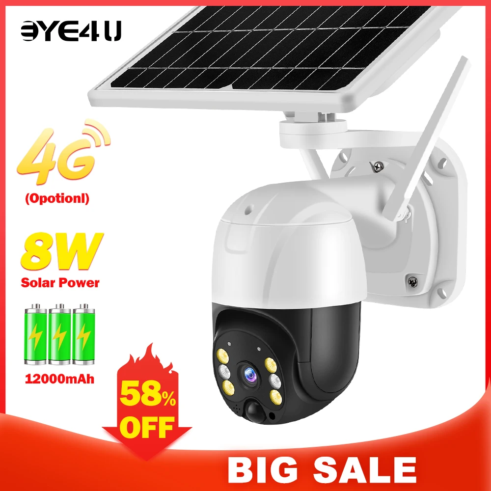 

3MP 4G Solar Camera With Rechargeable Battery Monitor Detection Wireless WIFI Security Cam Outdoor Waterproof Surveillance iCsee