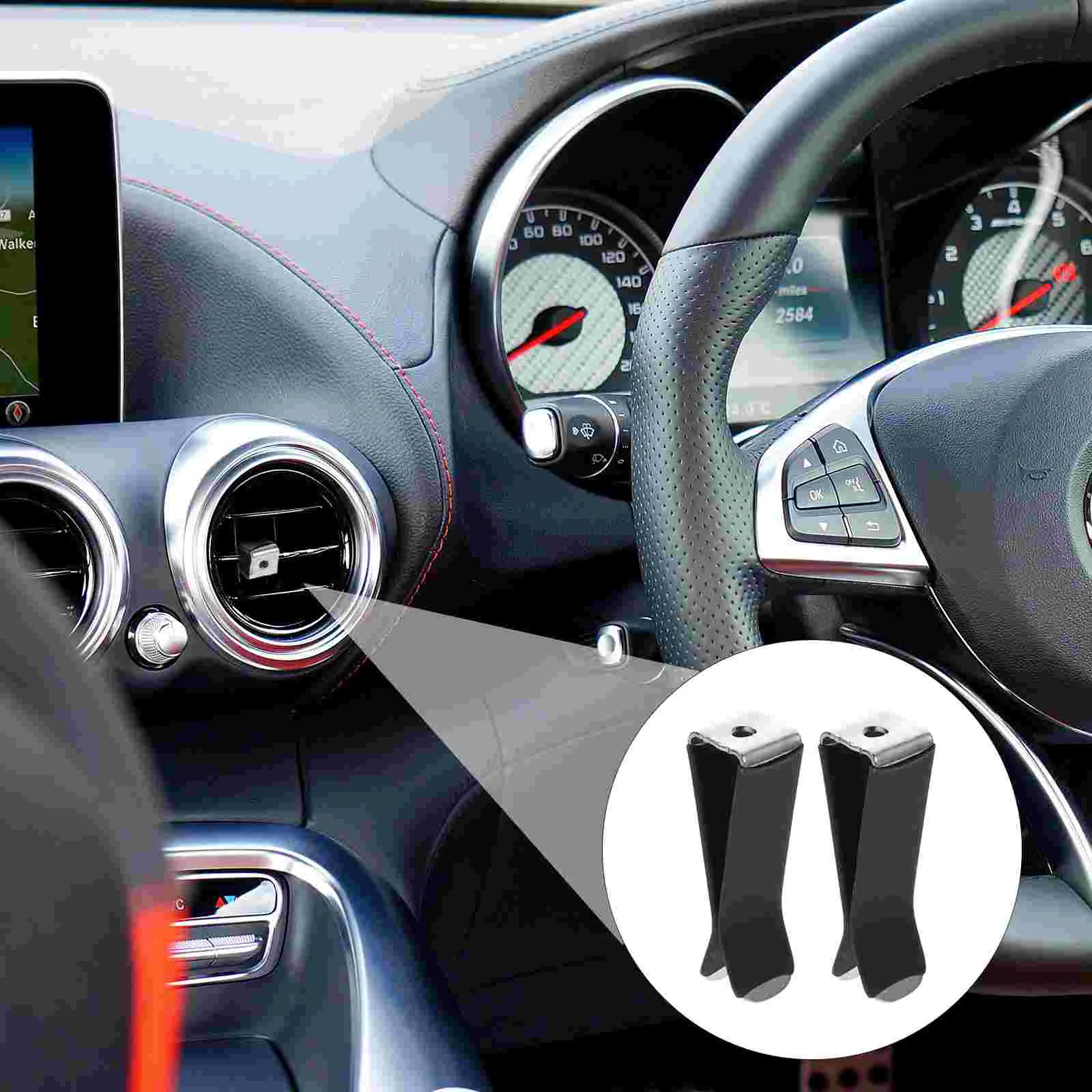 

30 Pieces Air Conditioning Hole Perfume Stick Automotive Vent Clips Car AC Outlet Metal Stand Clamp Ferromanganese Black