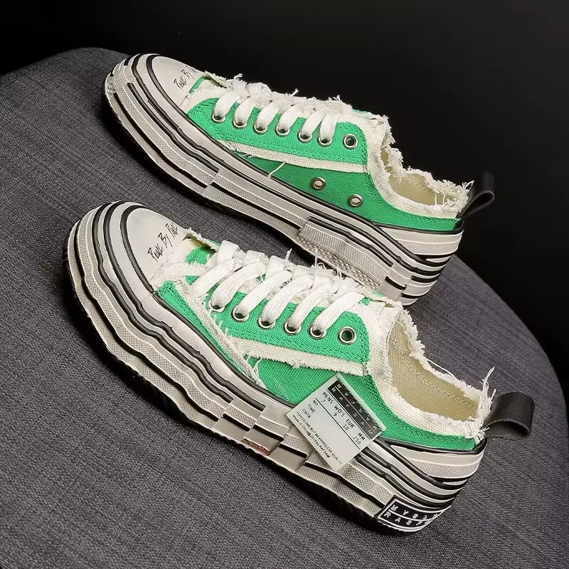 

Do old hand-made low-top canvas shoes with thick soles to increase everything casual sports big size women 35-39