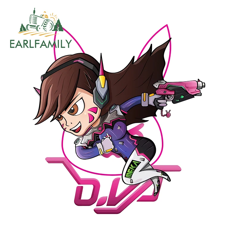 EARLFAMILY 13 см x 11 8 Overwatch Dva игровые автомобильные наклейки Chibi аниме девушка смешная