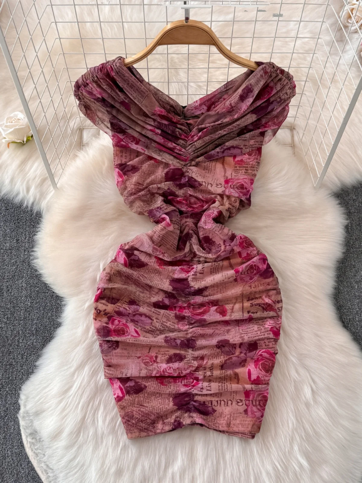 Женское летнее облегающее мини-платье Foamlina с цветочным принтом сексуальное