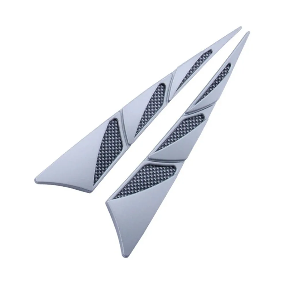 

1 Pair Of Car Simulation Vent Hood Decorative Stickers Silver Universal Car Accessories Tools Tuyere Side Tuyere