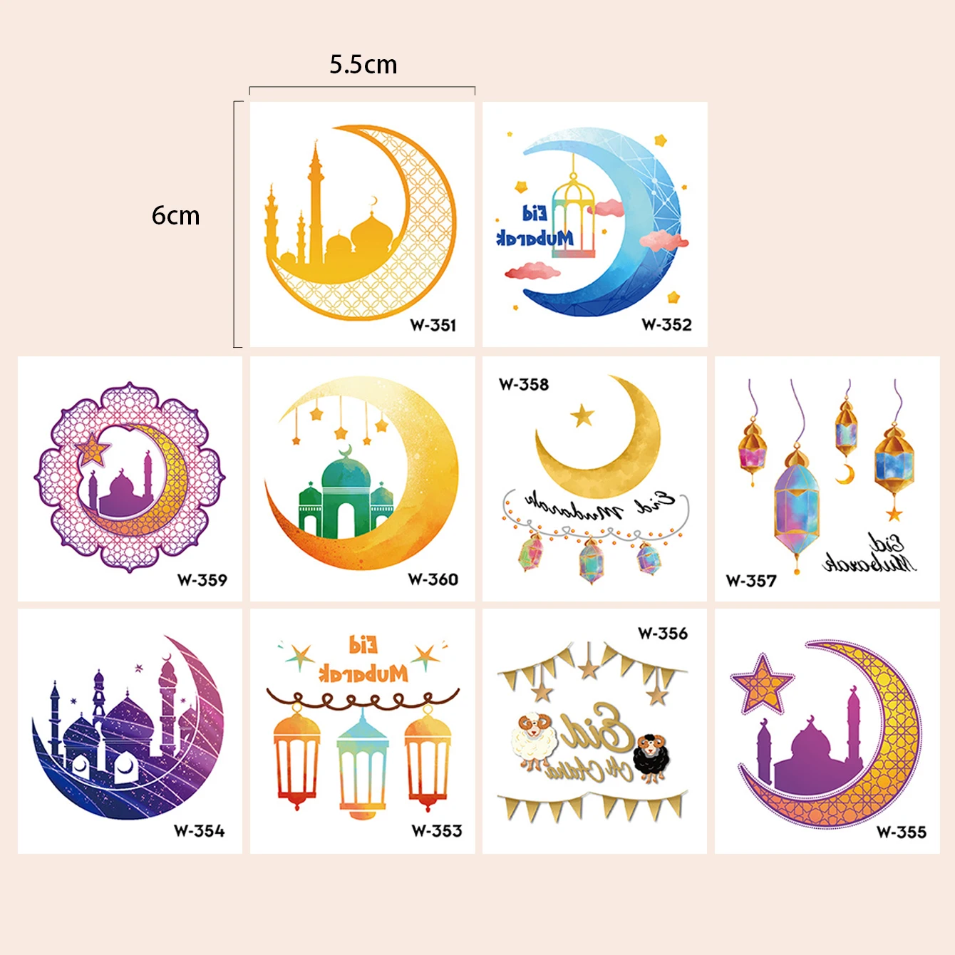 Водостойкие Временные Татуировки-наклейки 10 Шт. Яркая Луна Звезда Овца