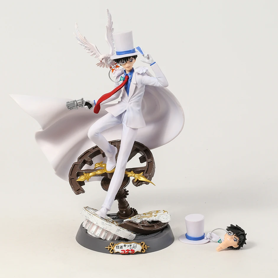 

Figurine Detective Conan KID Kaitou Kiddo with Replaceable Head Statue Figure Toy Collection Figural PVC Model 39cm