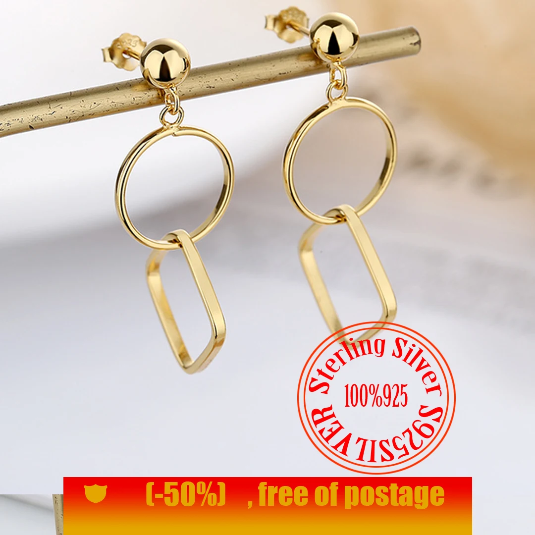 

Женские позолоченные серьги с пряжкой, из серебра 925 пробы