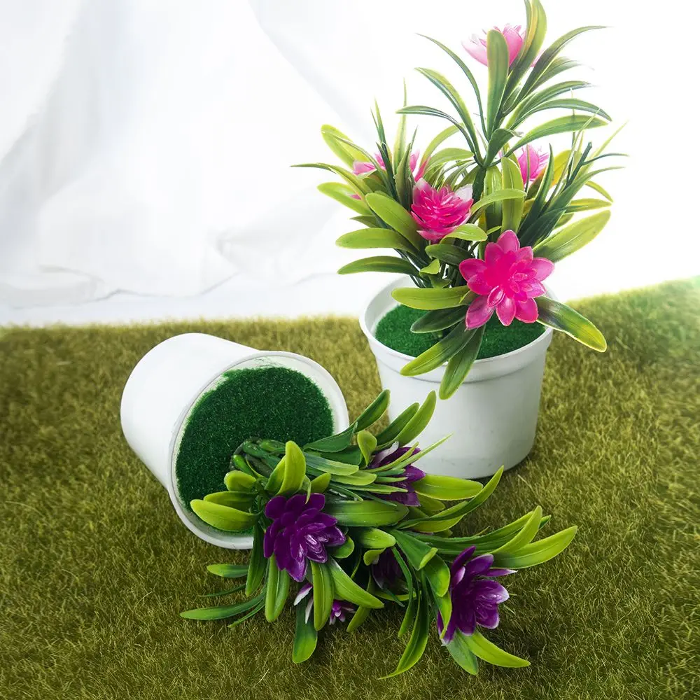 Искусственные растения бонсай маленькие деревья горшочные лотос цветы