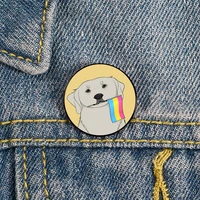pan pride dog printed pin custom brooches shirt lapel teacher tote bag backpacks badge cartoon gift brooches pins for women
