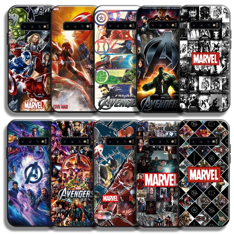 

Marvel Avengers For Samsung Galaxy S10 S9 S8 Plus S10E S10 5G Phone Case Carcasa Back Black Soft Silicone Cover Coque