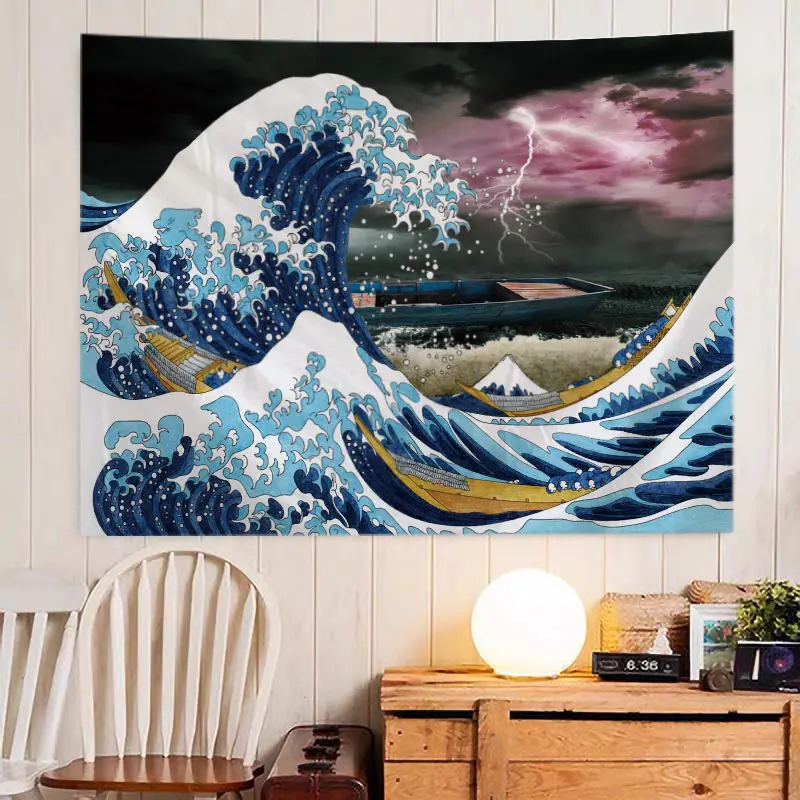 Гобелен С Океанской Волной Настенный Декоративный Художественный Для Спальни