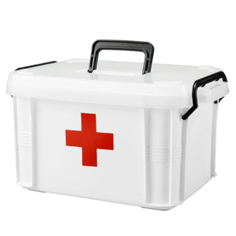 

Top Deals 2 Layer Storage Box First Aid Kit Organizer With Handle Portable Kits PP Plastic Kit For Household Aidl Kit