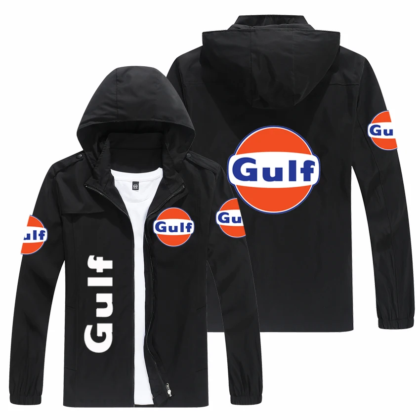 

Новинка, мужская куртка с логотипом залива, кардиган на молнии, куртки, Модная приталенная Повседневная бейсбольная форма, байкерская куртк...