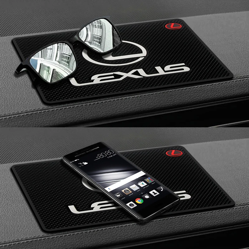 

For Lexus RX300 RX330 RX350 IS250 GX Car Dashboard Sticky Anti-Slip Silicone Mat Auto Logo Non-Slip Pad Phone Sunglasses Holder