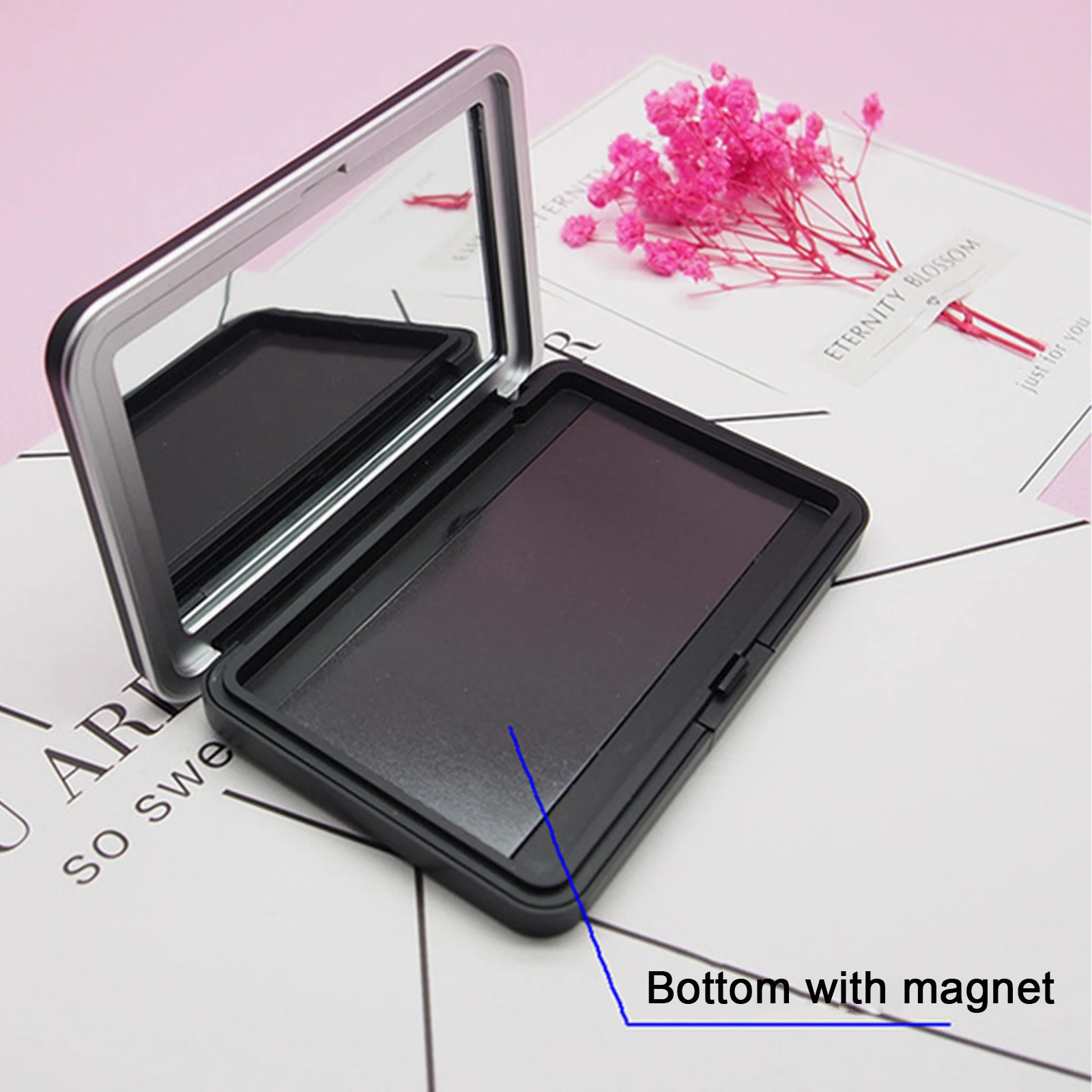 1Pc Matte Black Empty Magnetic Cosmetics Palette Eyeshadow Blusher DIY Beauty Makeup Box Glitter Makeup Dispensing Vacia Box
