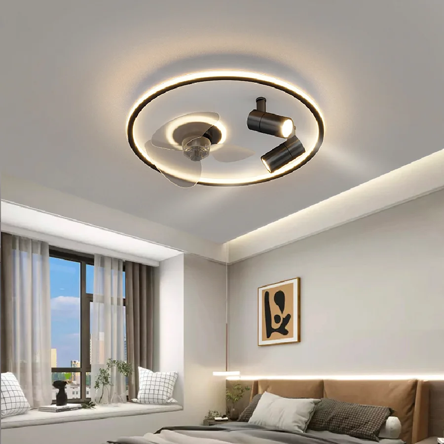 

Nordic bedroom decor led lights for room Ceiling fan light lamp restaurant dining room Ceiling fans with lights remote control