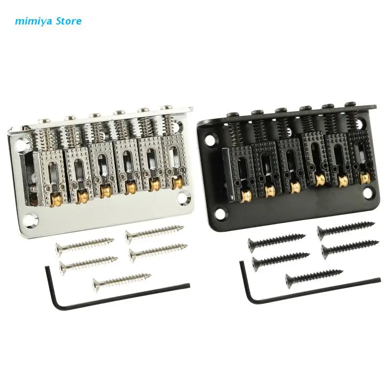 

Roller Saddle Hardtail Top Load Bridge Tailpiece with Wrench & Screws for Guitar