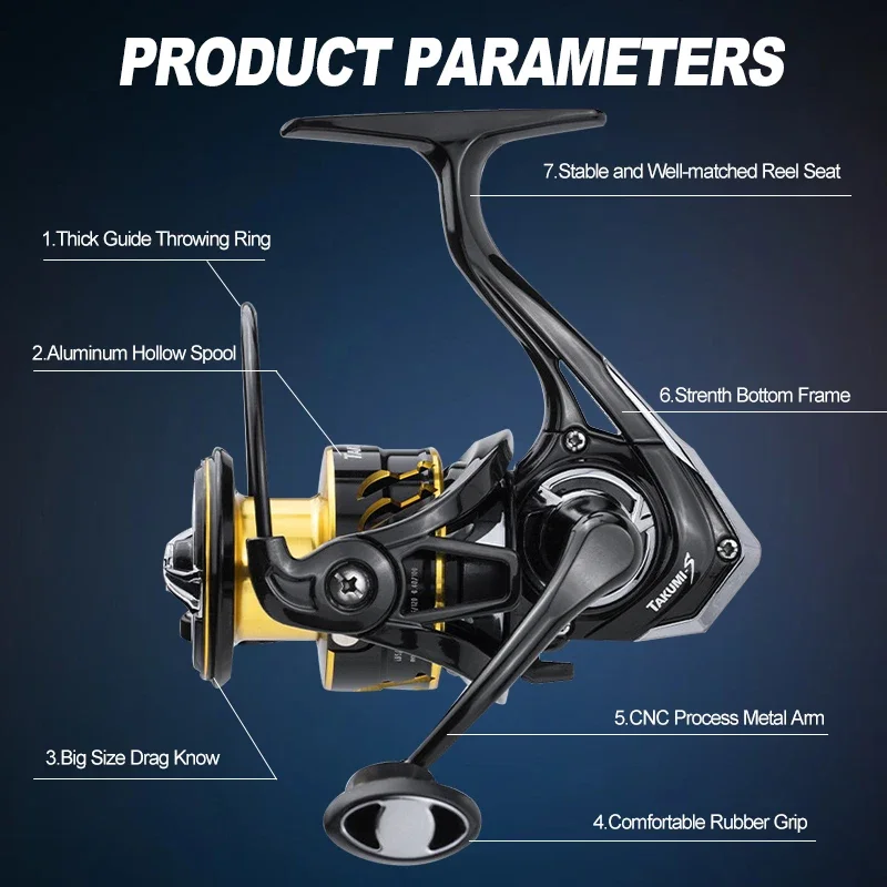 Mavllos TAKUMI Спиннинговая рыболовная катушка для окуня мощность сопротивления 10 кг