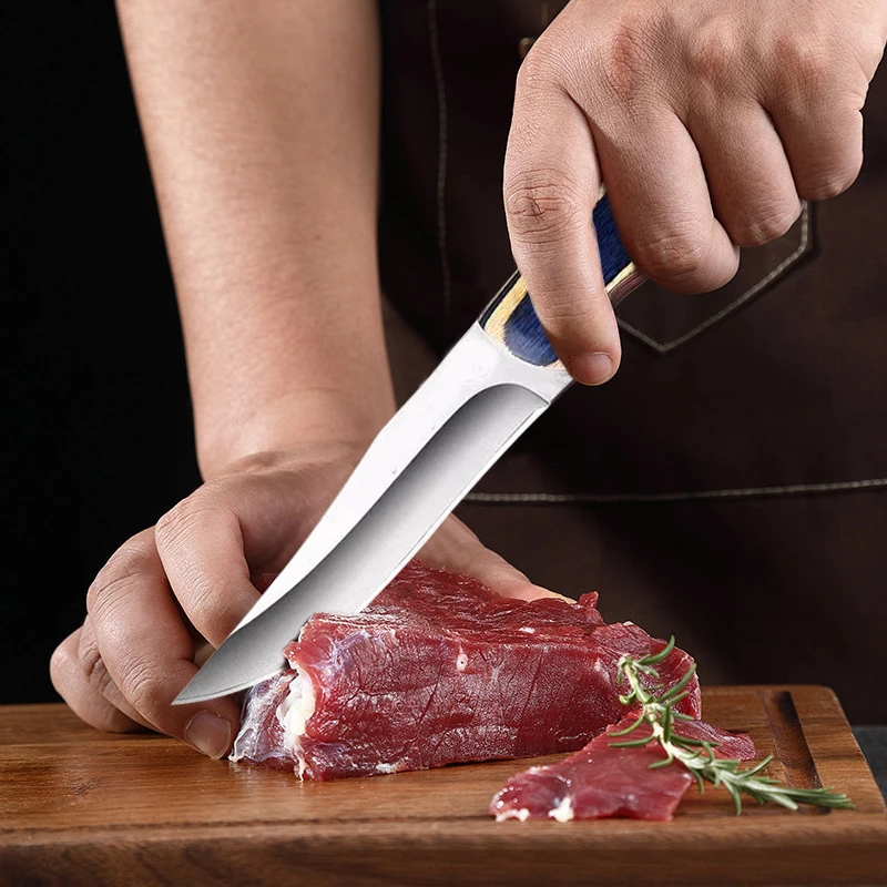 Монгольский нож для мяса карманный резец с деревянной ручкой