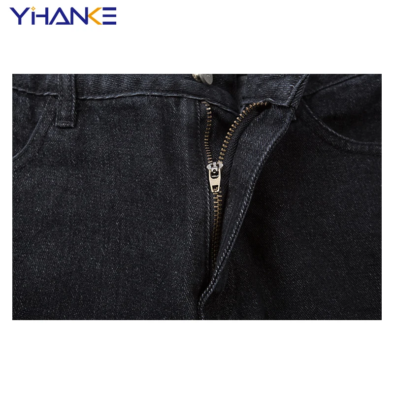 Retro Jeans Trendy Brand Raw Edge Straight Leg Pants Street Trend Loose Casual Trousers Hip-hop Street Men Wear Y2k Jeans Baggy