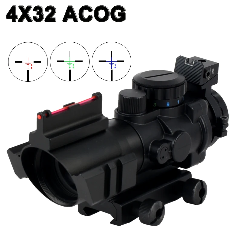 Tactical 4x32 Acog Thermal Night Vision Hunting Scope Monocular Telescope Sniper Magnifier