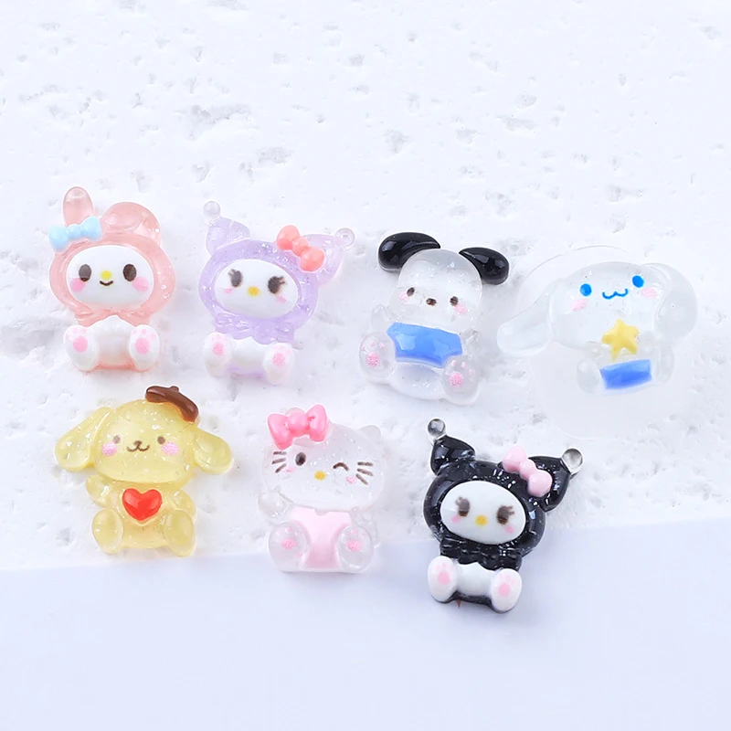 

100pcs Cartoon Transparent Animal Kitten Dog Rabbit Resin Flatback Cabochon Charm Diy Scrapbook Embellishment Crafts Supplies