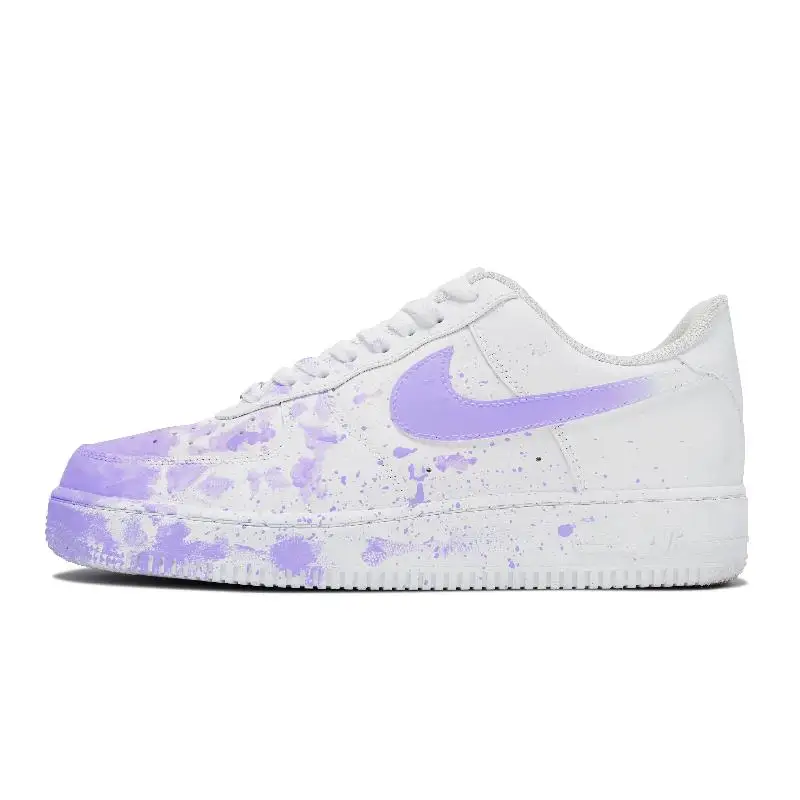 【Customize】Nike Air Force 1 Skateboarding Shoes Men Low-top Purple/white Sneakers shoes CW2288-111