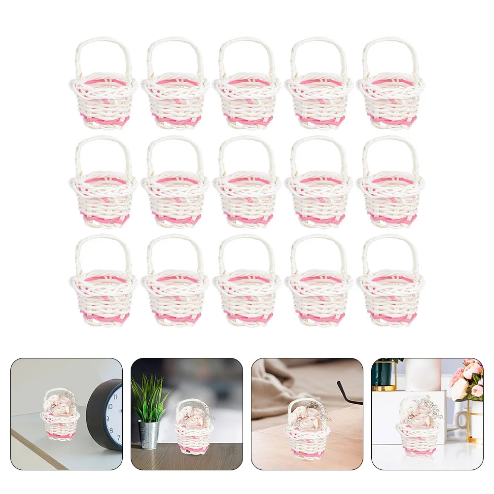 

Basket Baskets Mini Woven Flower Rattan Small Candy Picnic Weddingtinywicker Fruit Petal Party Favorshandheldrustic Decoration