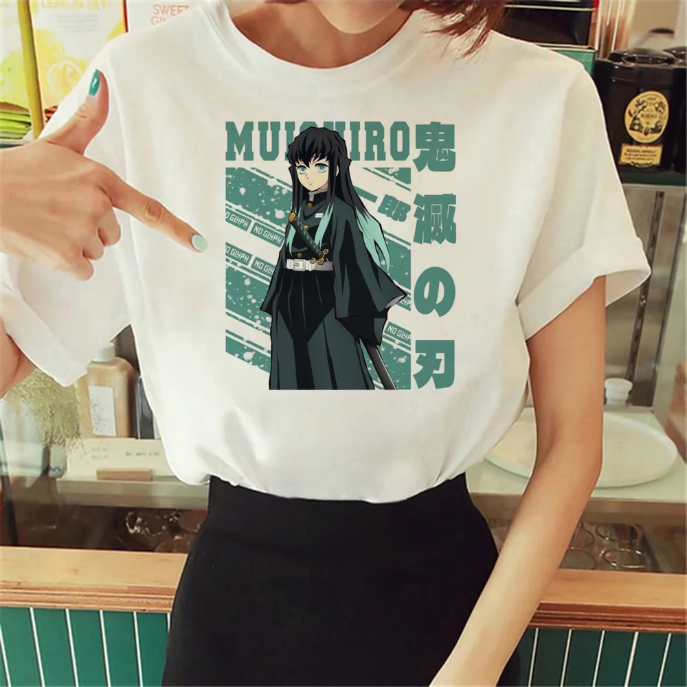 

demon slayer t shirt women streetwear Japanese comic tshirt female funny harajuku clothing