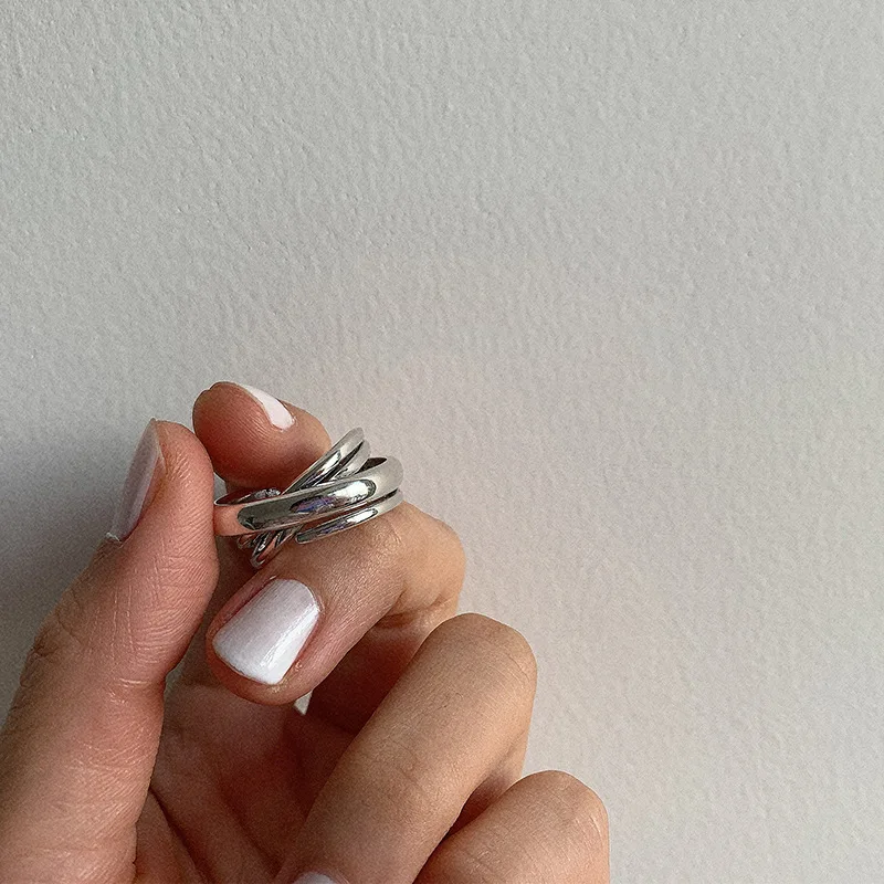 

Classic retro 925 ring of high quality workmanship 1:1 double layer couples ring, festival anniversary gift